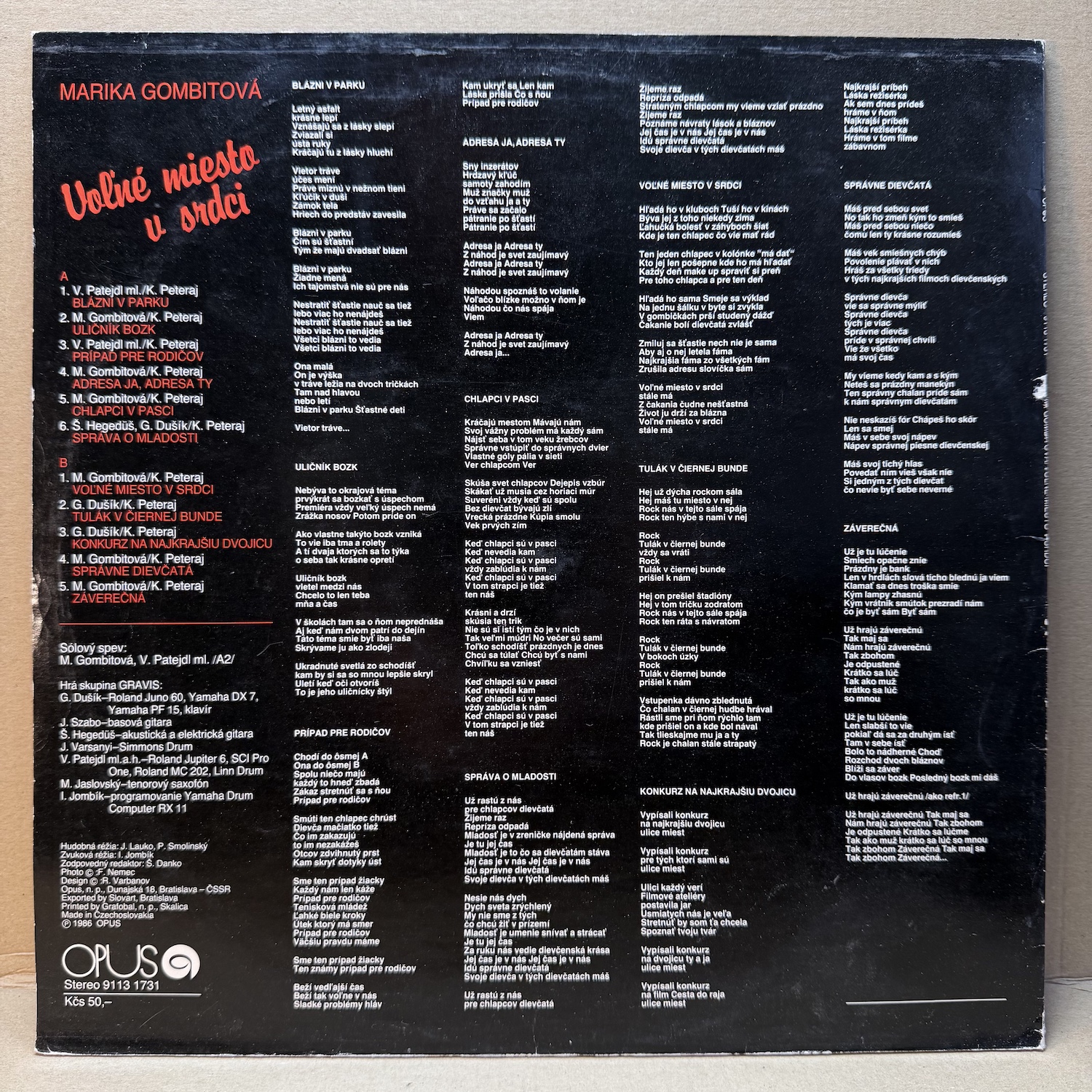 MARIKA GOMBITOVÁ – VOĽNÉ MIESTO V SRDCI (LP) - Obrázek 2