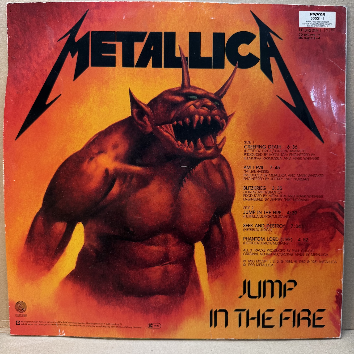 METALLICA – CREEPING DEATH / JUMP IN THE FIRE (LP) - Obrázek 2