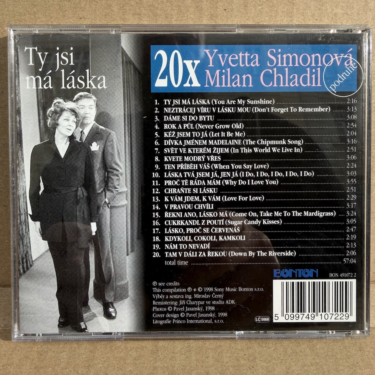 YVETTA SIMONOVÁ & MILAN CHLADIL – TY JSI MÁ LÁSKA (CD) - Obrázek 3